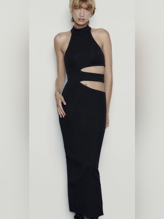 Zara Dresses & Skirts - 54. NWT - ZARA Black Fitted Cutout Maxi Dress